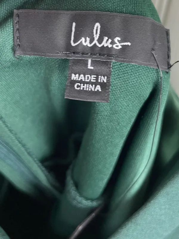 NEW Lulus She's Extra Emerald Green Pearl Strap Bodycon Mini Dress Size Large - Image 8