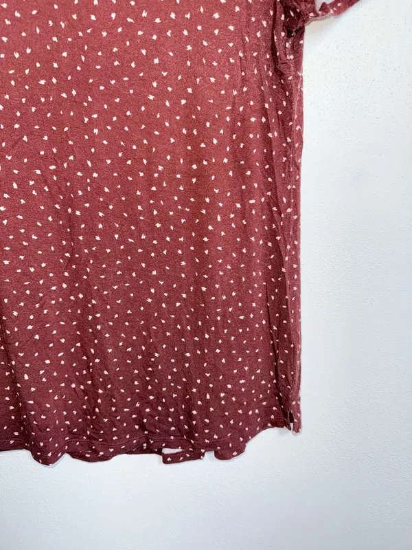 Maurices 24/7 Rust Brown Dotted Tee Crew Neck Short Sleeve - Image 5