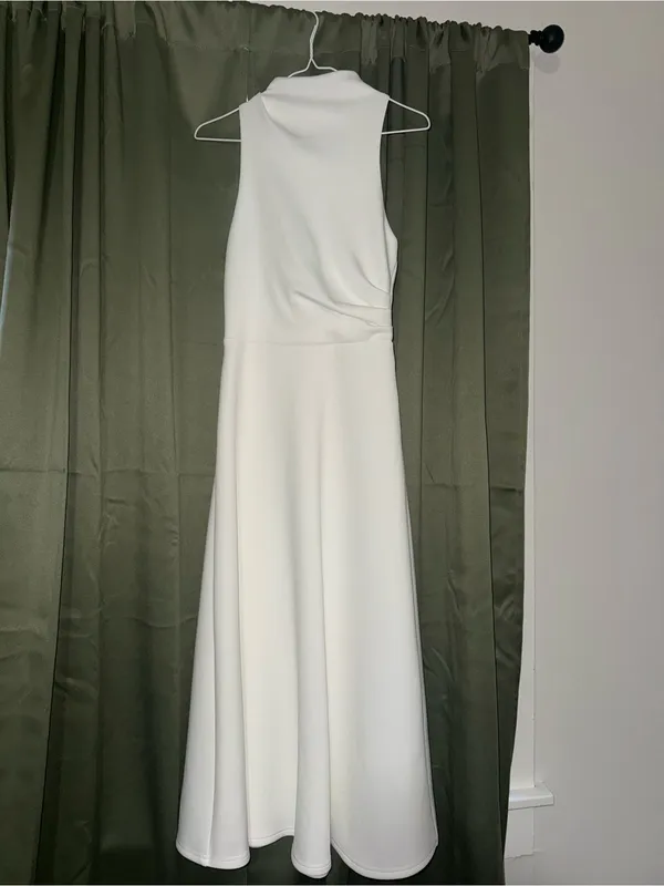 Showpo White High Neck Sleeveless Maxi Dress - Image 3