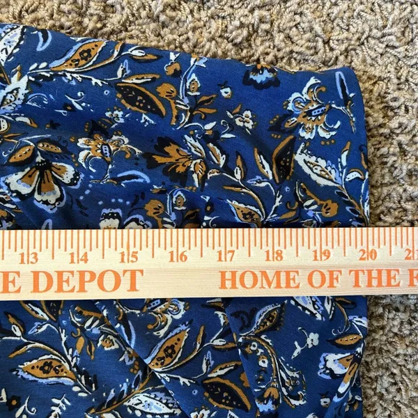 Drew‎ Ms Navy Blue Floral Print Button Front Long Sleeve Jacket / Blouse Med - Image 8