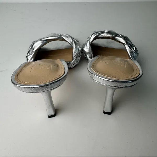 Marc Fisher leather Silver Woven Heeled sandals - Image 7