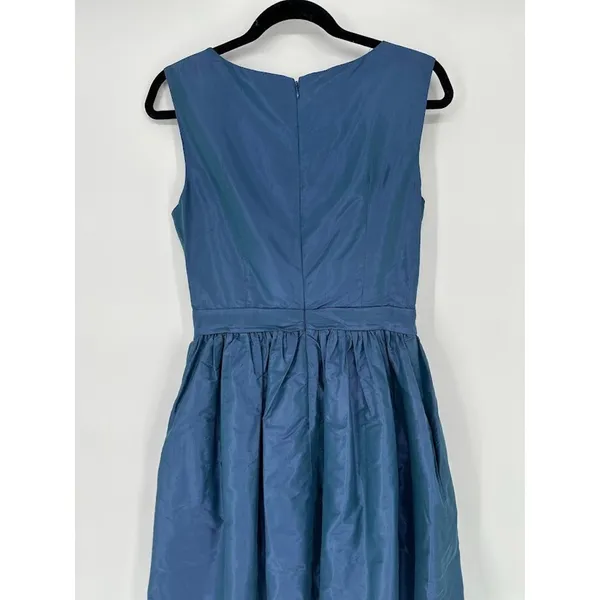Vintage Maria Bianca Nero Dress‎ Taffeta Silk Iridescent Blue Fit & Flare Party - Image 4