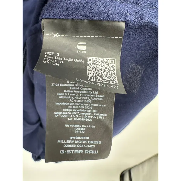 G-Star Raw Millery Mock Dress‎ Navy Blue Sleeveless Utility Shift Size S D20650 - Image 8