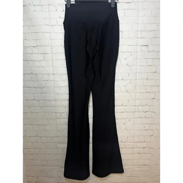 Yogalicious Felix Rib Sophia Flare Black Crossover High Waist Ribbed Leggings‎ S - Image 4