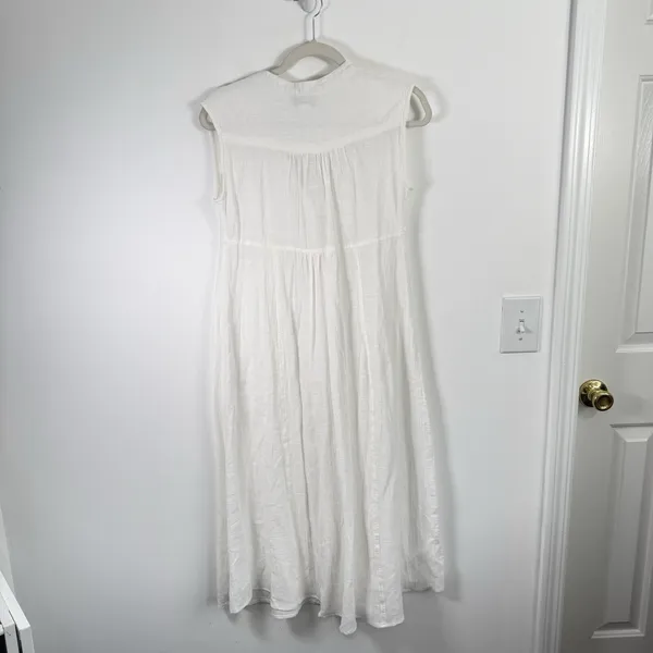 Beach Riot Sandra Midi Dress White Swim Coverup 100% Cotton Coastal Womens Small - Image 7