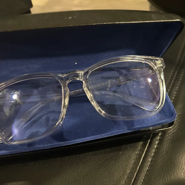Clear Frame Glasses Clear Lens Ready to Wear Gray - Image 7