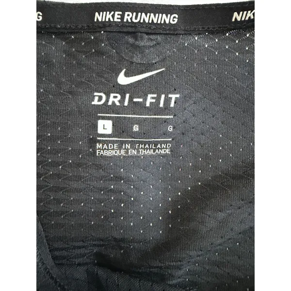 Nike Running Dri-FIT Black Short Sleeve Reflective Graphic T-Shirt Large - Image 4