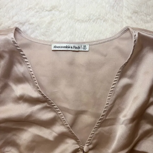 Abercrombie & Fitch Satin Blouse - Light Tan - Image 3