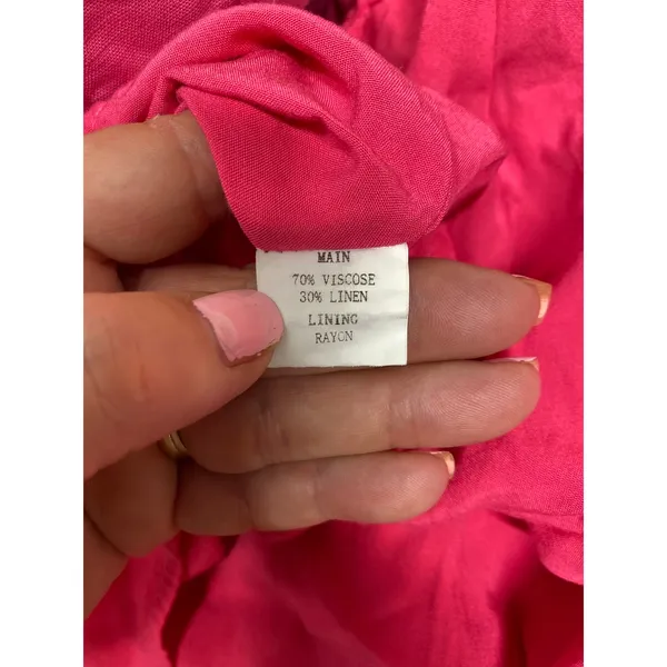 Hello Molly Womens Size 6 Pink Square Neck Puff Short Sleeve Tiered Mini Dress - Image 6
