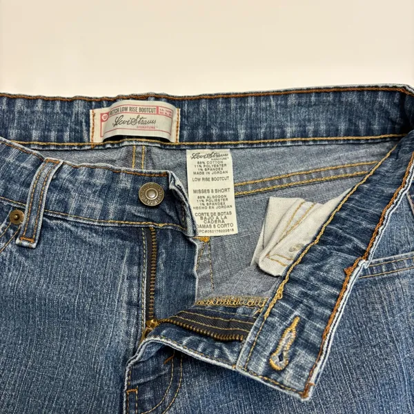 Levi Strauss Signature Jeans Womens 8 Short Blue Low Rise Bootcut Stretch 0502 - Image 7