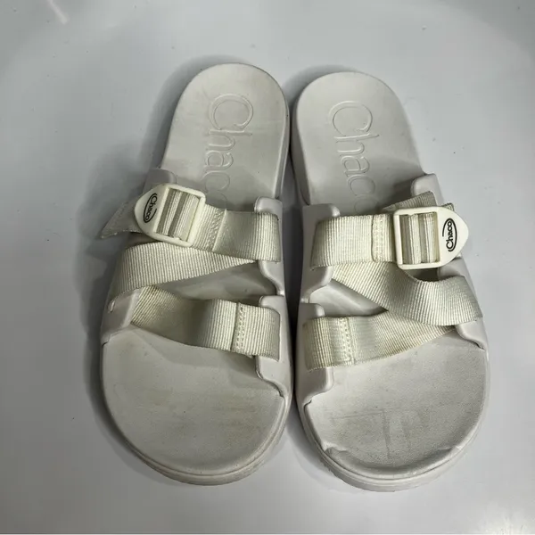 Chaco chillos slides sandals all‎ white size 10 - Image 4