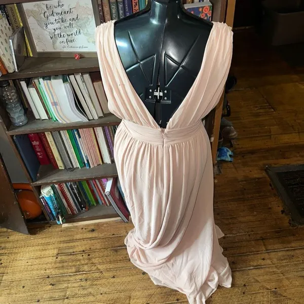 Lulu’s semi formal blush pink sexy evening maxi dress - Image 4