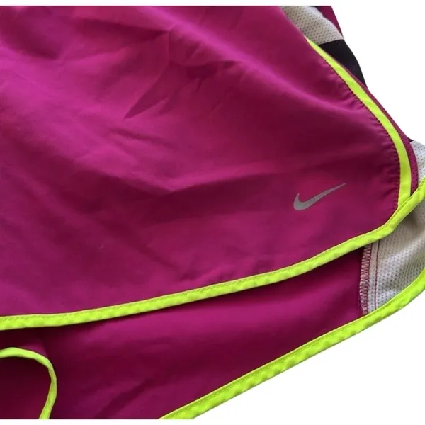 Nike Women's Dri-Fit Running‎ Shorts Pink Neon Accents Size L - Image 4