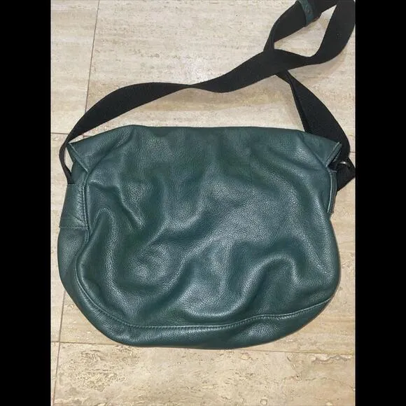 Urla Paris Green Pebble Leather Crossbody‎ Slouchy bag - Image 2
