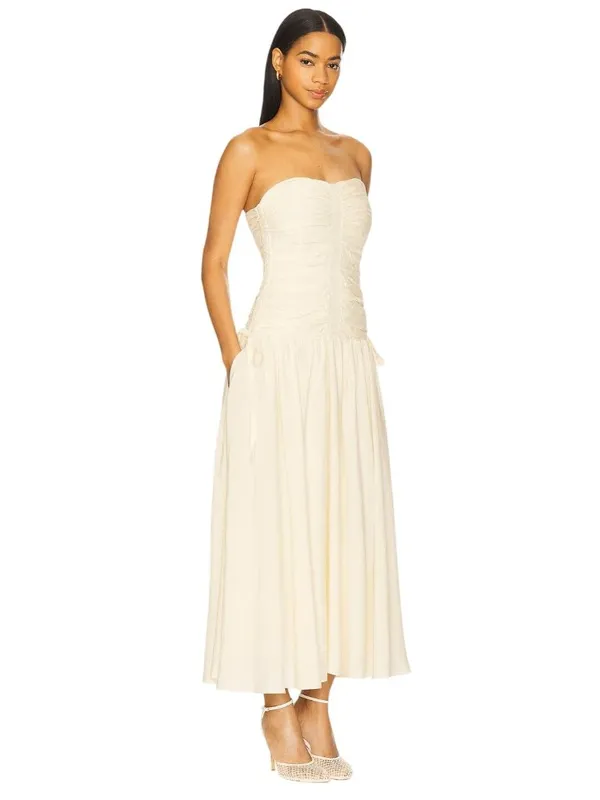 ASTR the Label Zori Dress in Cream Large New Womens Midi - Image 3