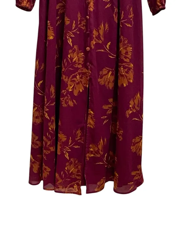 Chelsea28 Maxi Dress Burgundy Size XS Floral Coastal Wedding Bohemian Flowy Cute - Image 8