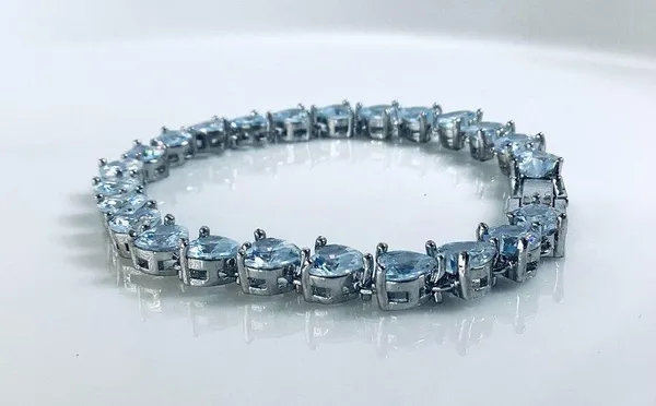 Crystal Tennis Bracelet Silver - Image 2