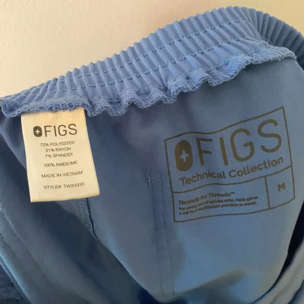 FIGS Ceil Blue Yola Straight Leg Scrub Pants Uniform Nurse Doctor Women's Medium - Image 2
