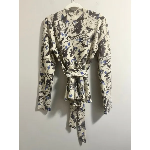 Anthropologie ‘Bud, Blossom and Blue Cardigan’ by Tabitha 100% Wool Women's sz M - Image 3