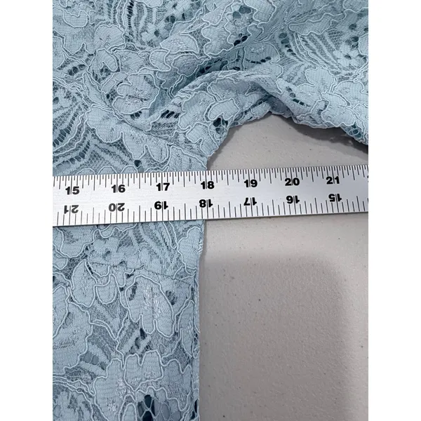 Shoshanna‎ Rae Baby Blue Lace Shift Midi Dress 3/4 Sleeve Size 6 - Image 9