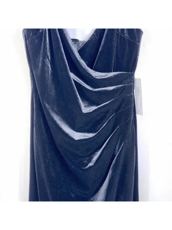 Premier Amour Black Velvet Cowl Neck Dress Size 6 NWT - Image 3