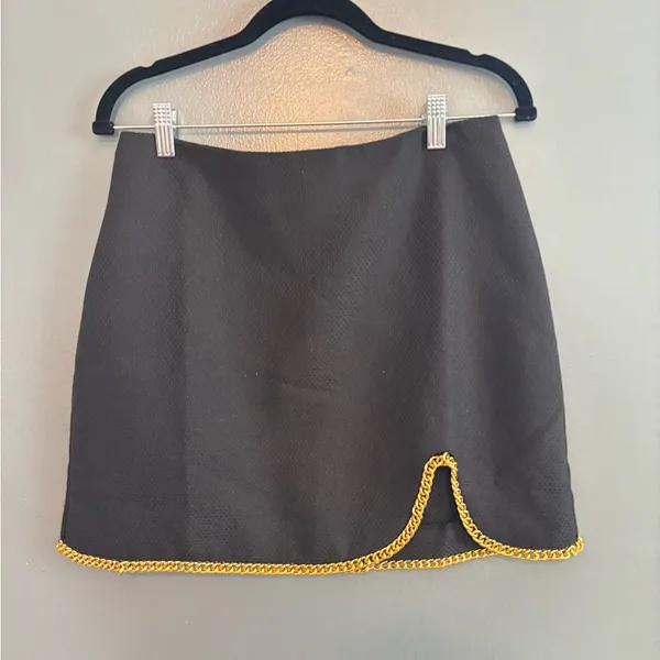 NWT Line and Dot Wild Black & Gold Chain Skirt - Image 3