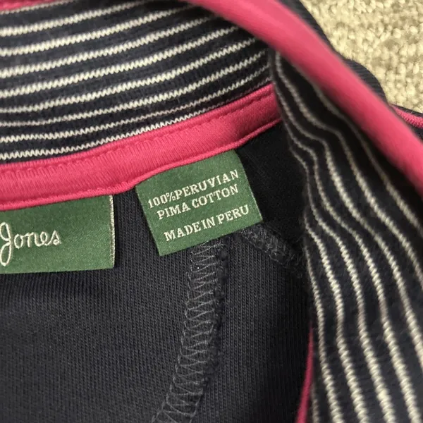 Masters Bobby Jones Top Womens Small 1/4 Zip Golf Pullover Navy Peruvian Cotton - Image 4