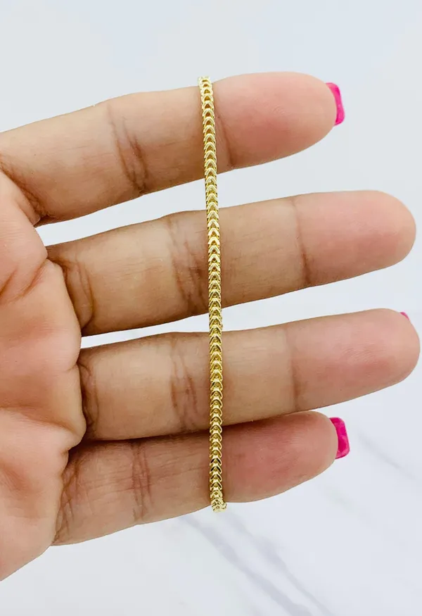 Real 10k solid Gold Women’s Franco Bracelet - Image 2