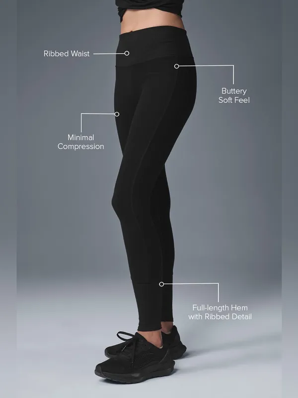 ALO High-Waist Alosoft Lounge Legging in Black Size L - Image 9