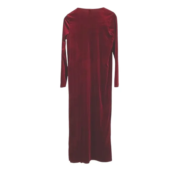 Windsor Burgundy Velvet Long Sleeve Duster Open Front Cardigan Size S Holiday‎ - Image 2