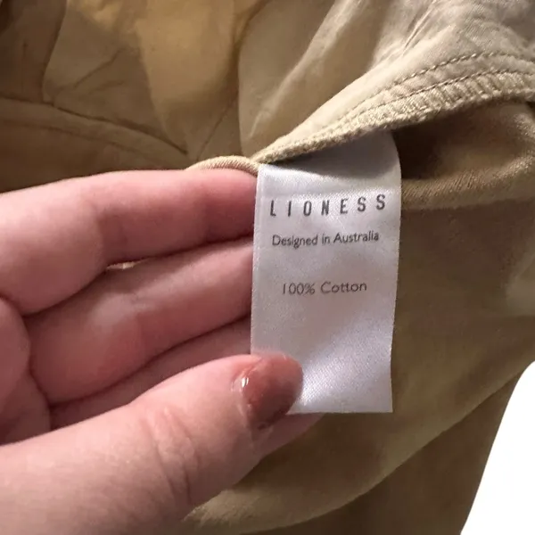 LIONESS‎ Khaki Raw Hem Mini Skirt Medium - Image 5