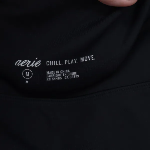 Aerie Chill Play Move Black High Waisted Athletic Leggings Womens Medium M - Image 2