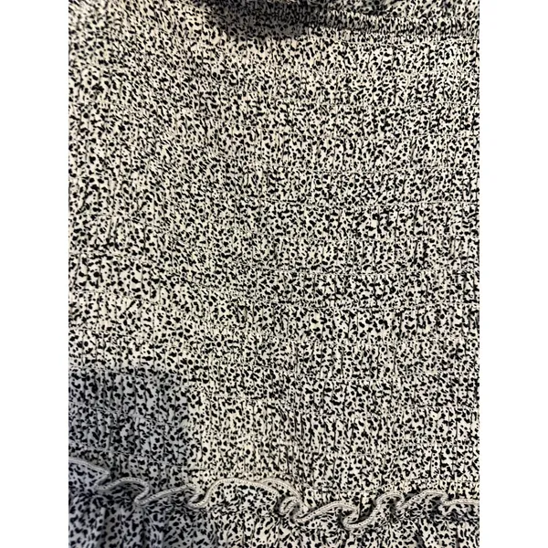 Jessica‎ Simpson Mini Dress Smocked Tiered Black White Leopard Print NWT Boho M - Image 3