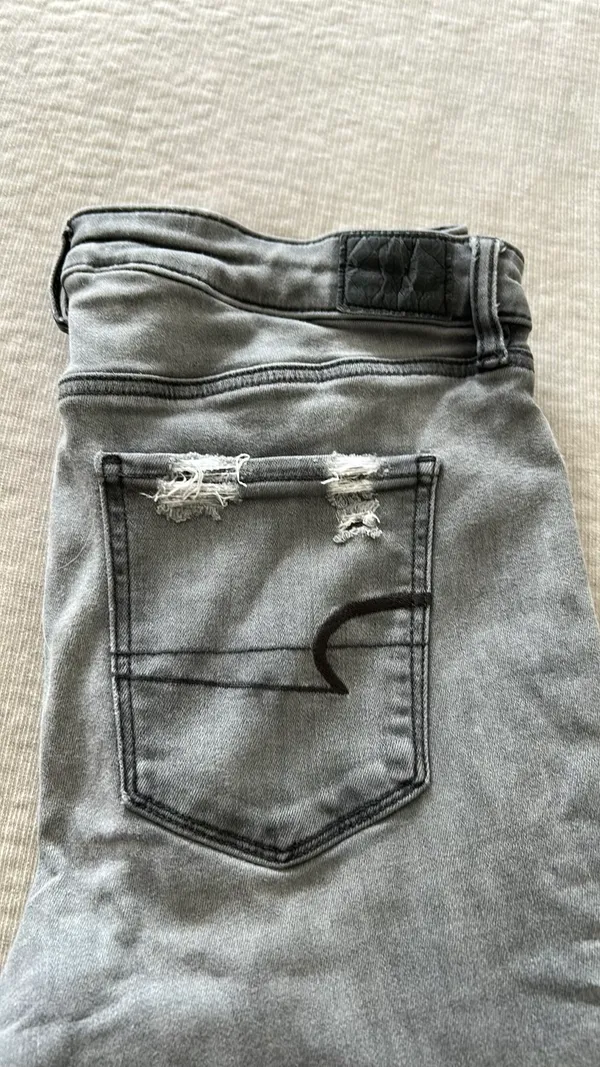 American Eagle Next Level Stretch Jeggings High-Rise Grey - Image 5