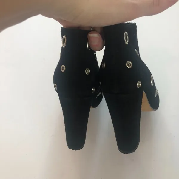 Opening Ceremony Grommet Heel Ankle Boots Black Suede EU 36 - Image 6