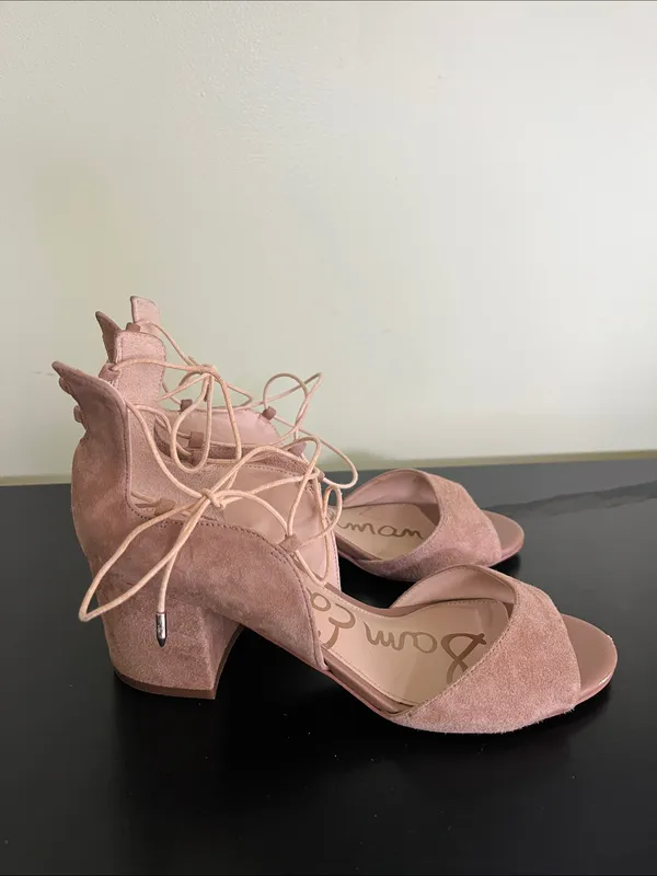 Sam Edelman Serene suede lace-up sandals in tan - Image 10