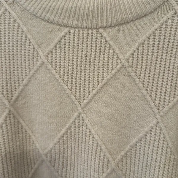 Jones New York Cream Diamond Pattern‎ Sweater size L NWT - Image 3