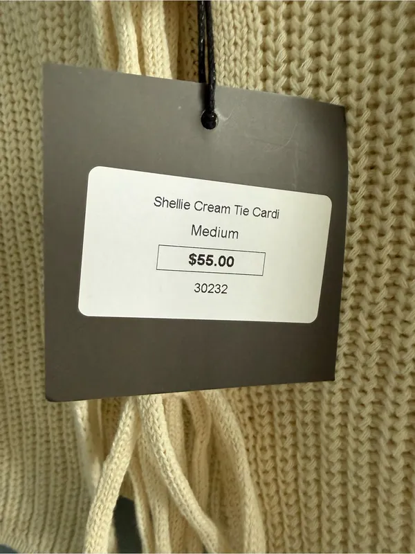 Le Lis Shellie Cream Tie Cardi Top - Image 6