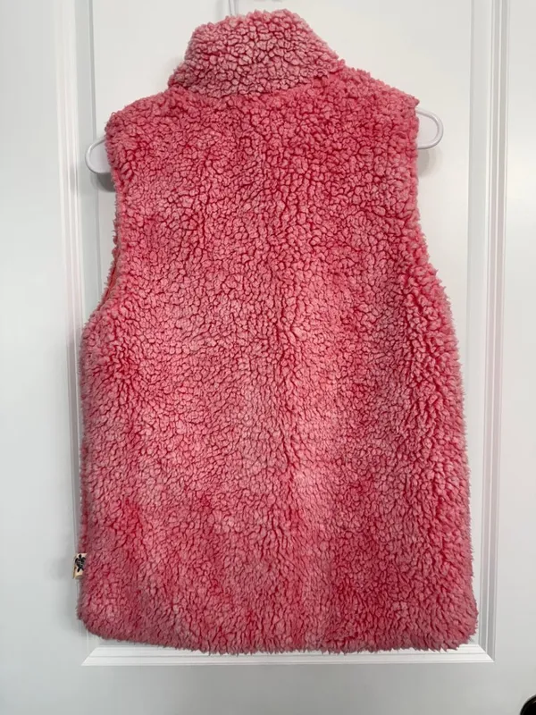 Simply Southern Pink Sherpa Full-Zip Vest Size S - Image 6