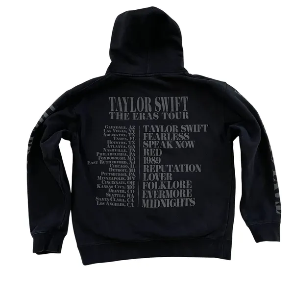 Taylor Swift Black Eras Tour Photo Grid Hoodie Size M - Image 3