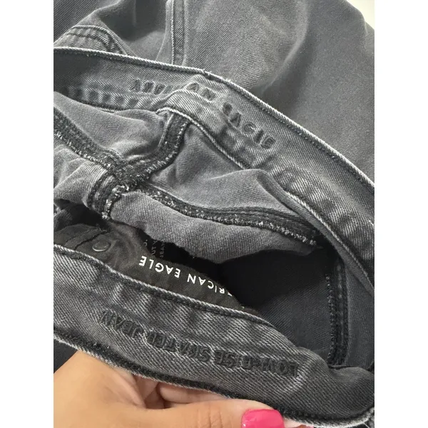 American Eagle‎ Low Rise Skater Jean Washed Black 10 Short Streetwear - Image 3