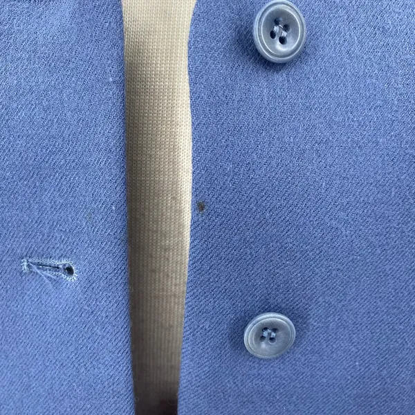 Vintage Pendleton Virgin Wool Skirt Suit Set Collarless Blazer Powder Blue 12 - Image 4