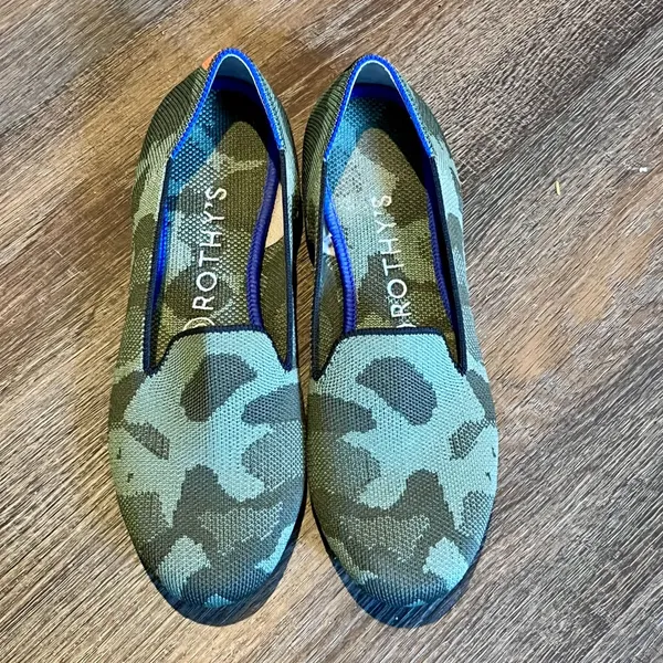 Rothy's The Loafer Olive Green Camo Slip-On Flats Size 7 - Image 2