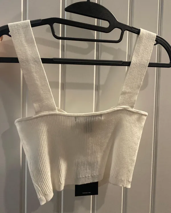 Forever21 White Zip Up Crop Top - Image 3