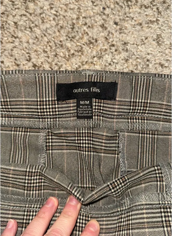 Plaid pleated mini skirt Gray Size M - Image 3