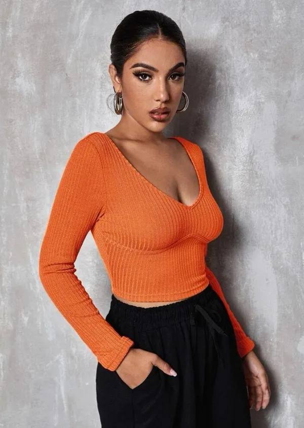 orange crop top - Image 3