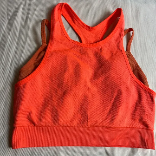 JoyLab Neon Orange High-Neck Racerback Sports Bralette - Image 4