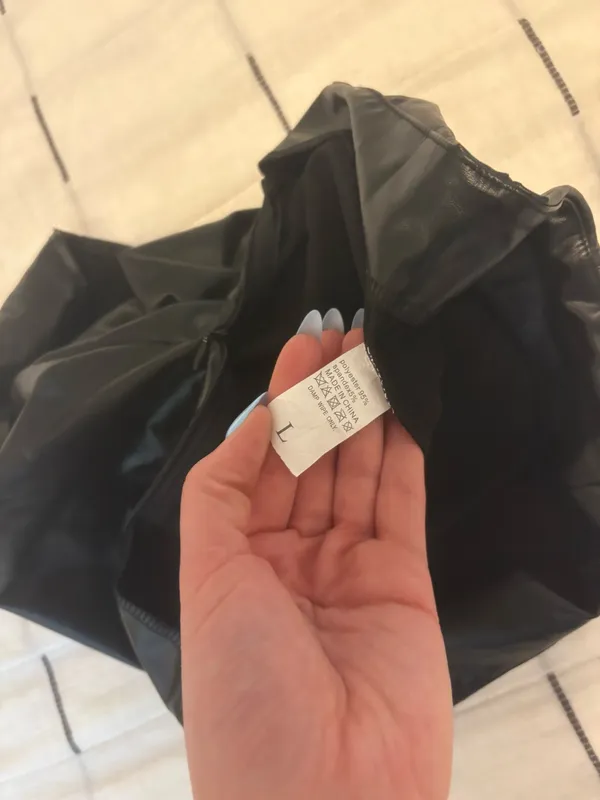 Amazon Black Faux Leather Skirt - Image 3