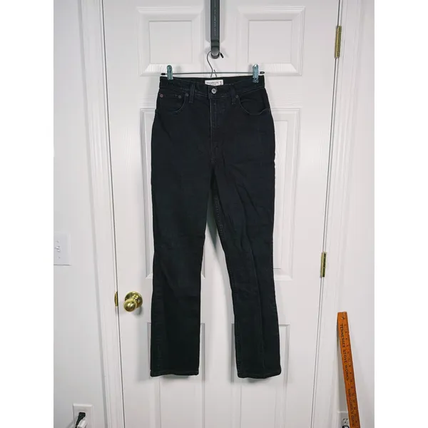 Abercrombie & Fitch Curve Love 90s Straight Ultra High Rise Jeans Size 26 Black - Image 2