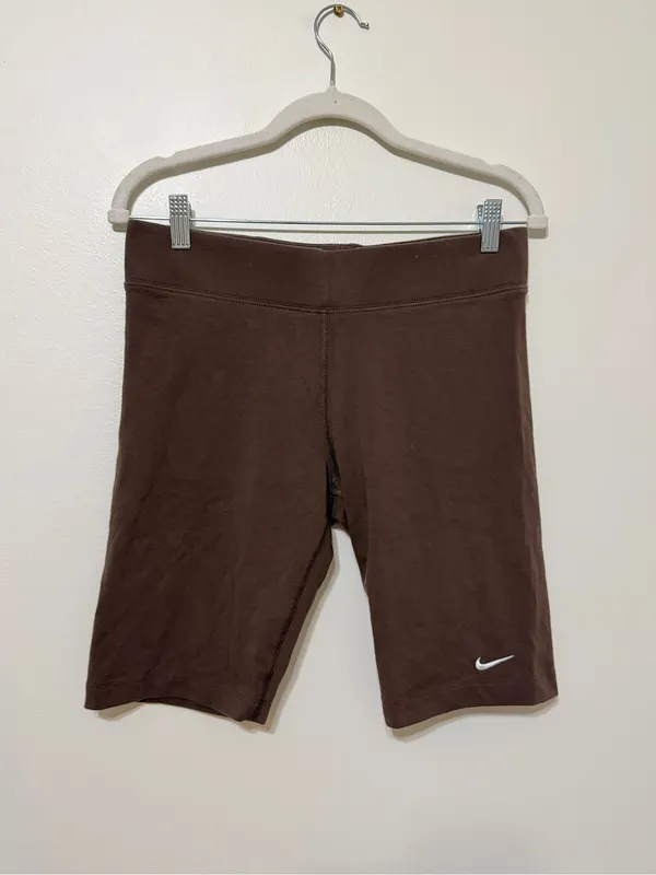 Nike Brown Biker Shorts Size Large Women’s Cotton Fall Athletic - Image 2